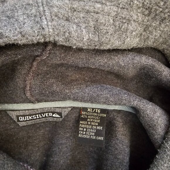 Quicksilver Long Sleeve Grey Hoody Fleece XL/TG - Picture 4 of 7